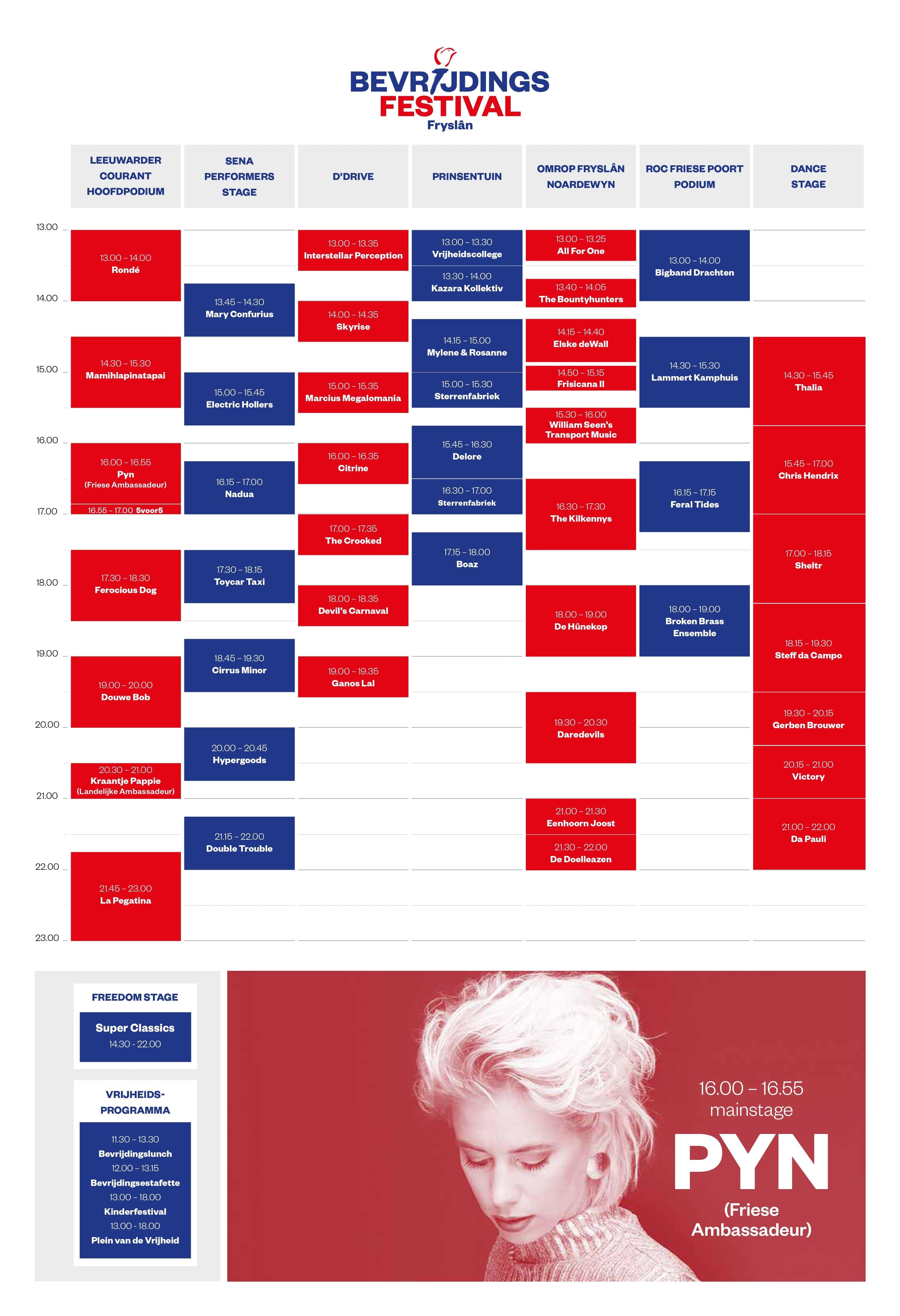 blokkenschema bevrijdingsfestival fryslan