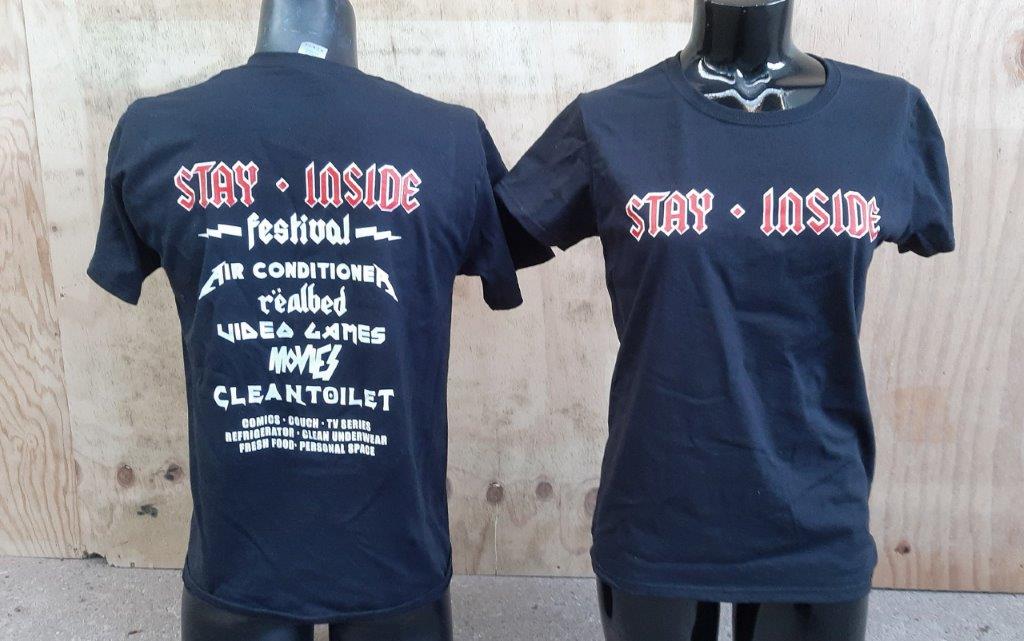 ‘Stay Inside’ met de festival-T-shirts van Drukvast uit Marsum