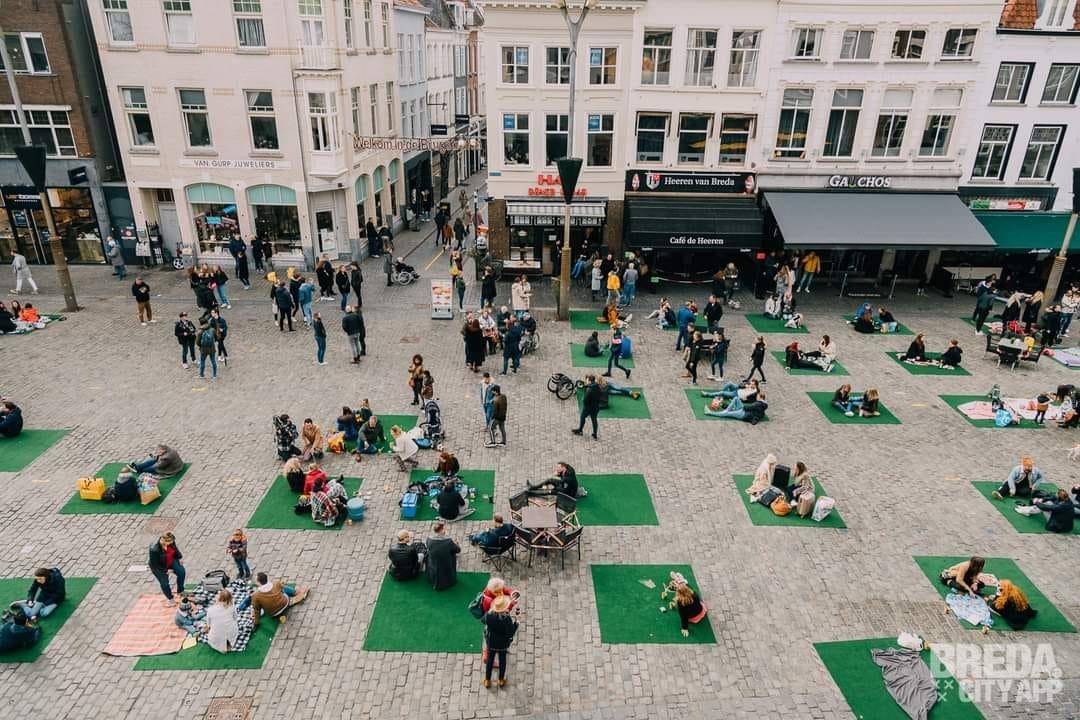 Horecaondernemers Breda  houden ludieke picknick in binnenstad