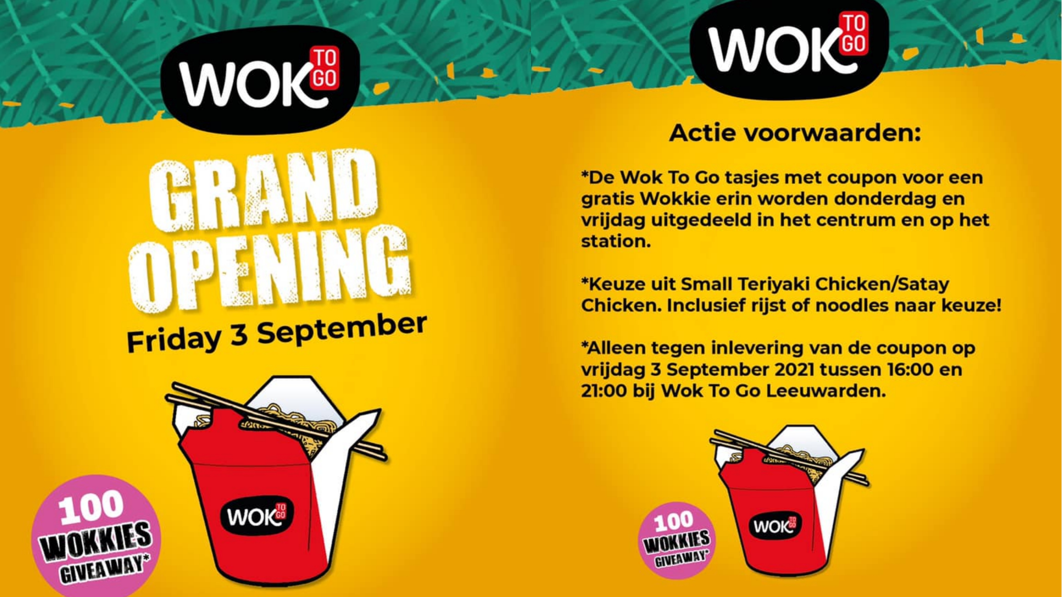 Grand opening WOK TO GO: 100 wokkies giveaway