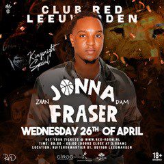 Jonna Fraser staat in Club RED!